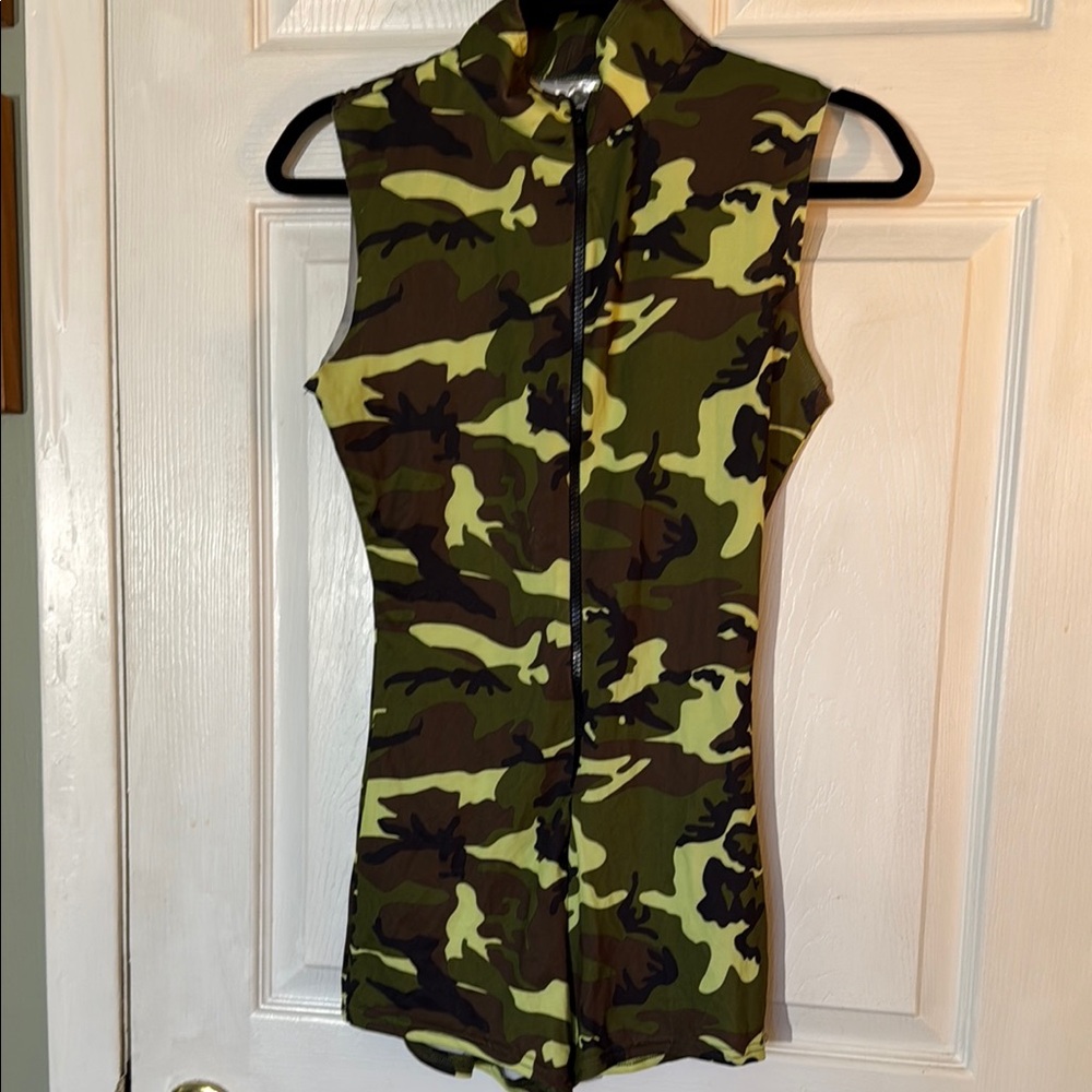 Camouflage Sleeveless Dress Costume